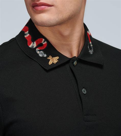 gucci shirt snake collar|gucci polo shirt snake.